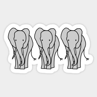 Three Elephants Sticker